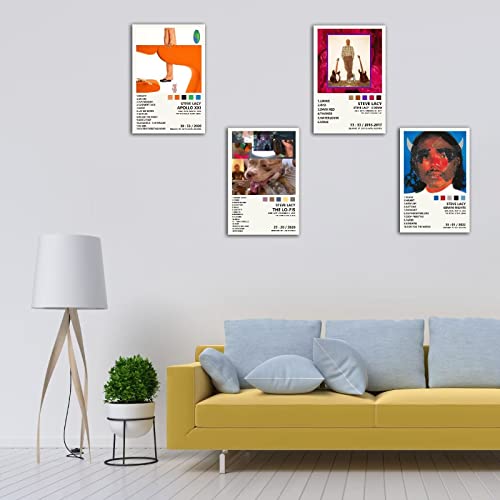 Tinysea Steve Lacy Music Album Poster 4pcs 08x12inches Unframed Canvas Wall Art For Room Aesthetic Gift For Funs