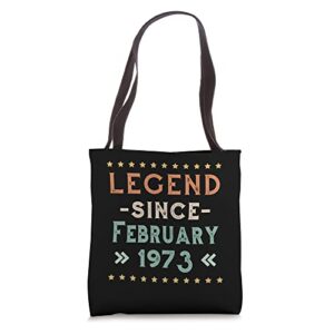 vintage legend since february 1973 birthday men women tote bag