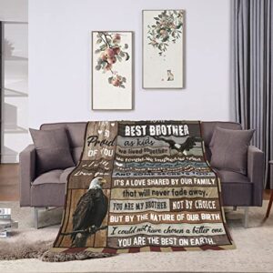 RESPRO Best Gifts for Brother from Sister, Big Brother Gifts Blanket, to My Brother Blanket Personalized Flannel Throw Blanket, Christmas Birthday Gifts for Brother in Law Adult Men 50x60 Inch