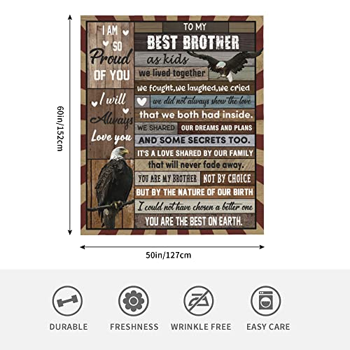 RESPRO Best Gifts for Brother from Sister, Big Brother Gifts Blanket, to My Brother Blanket Personalized Flannel Throw Blanket, Christmas Birthday Gifts for Brother in Law Adult Men 50x60 Inch