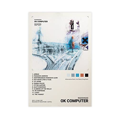 Radiohead Ok Computer Music Album Cover Poster Canvas Poster Wall Art Decor Print Picture Paintings for Living Room Bedroom Decoration Unframe:12x18inch(30x45cm)
