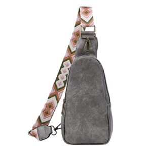 sling bag for women crossbody pu leather chest bag satchel daypack shoulder backpack crossbody leopard handbag