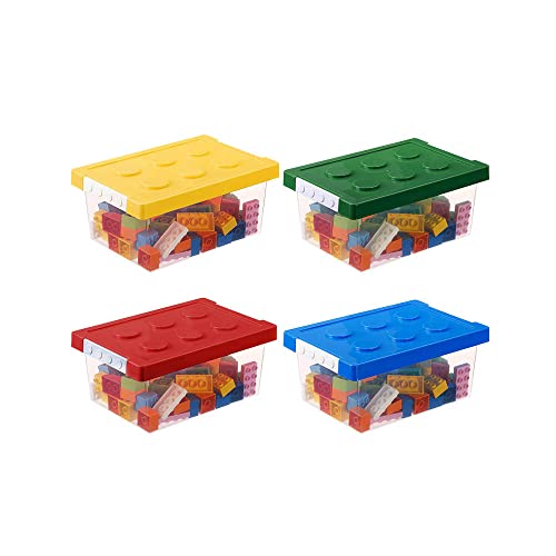 Momo's House Plastic Storage Organizer Box Containers with Brick Shaped ...