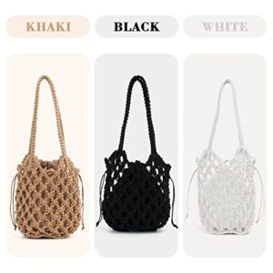 SUKUTU Women Mesh Tote Bag Casual Summer Beach Travel Bag Fishing Net Woven Shoulder Bag