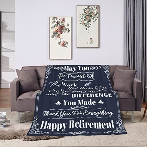 TBUWHZU Retirement Gifts for Men, Happy Retirement Gift Blanket, Funny Retired Gifts for Coworkers Mens, Goodbye Gifts, Going Away Gift for Coworkers, Coworker Leaving Gift Blanket,60x50in