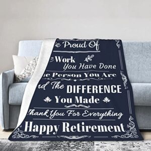 TBUWHZU Retirement Gifts for Men, Happy Retirement Gift Blanket, Funny Retired Gifts for Coworkers Mens, Goodbye Gifts, Going Away Gift for Coworkers, Coworker Leaving Gift Blanket,60x50in