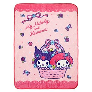 bioworld my melody and kuromi basket of friends digital print throw blanket