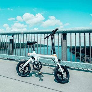 Jasion EB3 Electric Bike for Adults 21mph Folding Adults Electric Bicycles, 350W Brushless Motor, 36V 7.5Ah Battery, Center Suspension, 3 Levels Assist, 14" Foldable ebike for Adults