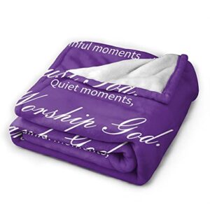 Inspirational Gifts for Women Elegant Intense Purple Throw Blanket, Christian Encouragement Gifts Religious Gifts for Women & Men, Strengthen Relationship with Christ-Soft Cozy Blanket 50"X60"