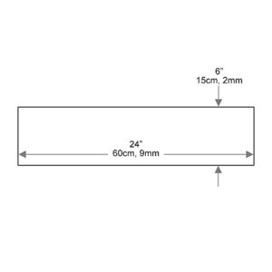 Rectangle Floating Glass Shelf - 6 " x 24 " Inch - 1/4 " Inch Thick - Flat Polished