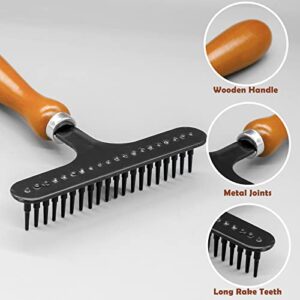 Carpet Rake, Hand Held Carpet Rake for Matted Carpet Comb Carpet Groomer Rake Carpet Rake for Matted Carpet, Portable Shag Rug Rake Carpet Rake to Fluff Carpet for Making Carpets Fluffy