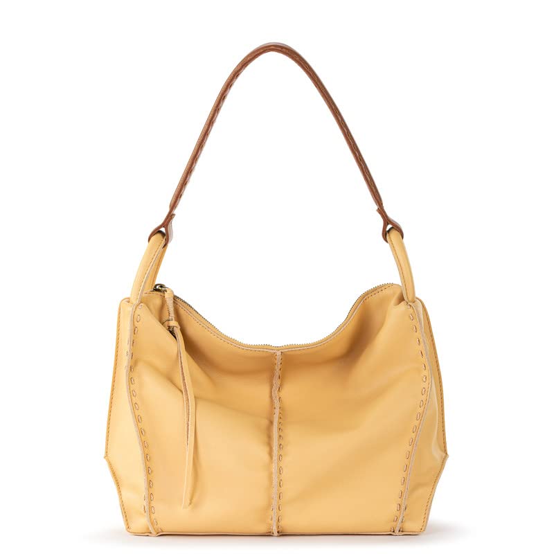 The Sak Los Feliz Hobo in Leather, Lined, Roomy Shoulder Purse, Buttercup