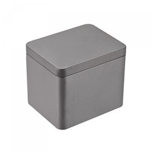 uxcell metal tin box, 3.9″ x 3.15″ x 3.31″ rectangular empty tinplate containers with lids, grey, for home organizer, candles, gifts, car keys, crafts storage