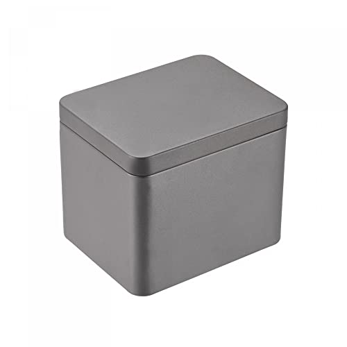 uxcell Metal Tin Box, 3.9" x 3.15" x 3.31" Rectangular Empty Tinplate Containers with Lids, Grey, for Home Organizer, Candles, Gifts, Car Keys, Crafts Storage