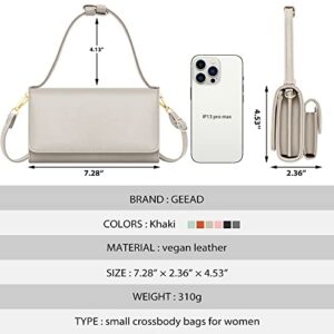 GEEAD Small Crossbody Shoulder Bag for Women PU Leather Cell Phone Card Holder Wallet Purse and Handbags