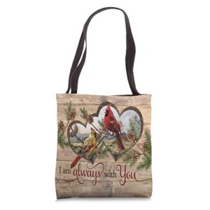 Cardinal Couple Sweet Love Happiness I Am Always With You Tote Bag