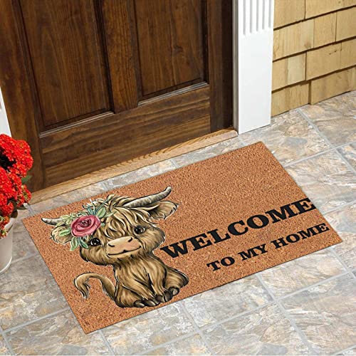 Yealise Home Entrance Rug Fashion Cute Cow Pattern Print Bathroom Kitchen Living Room Doorway Mat