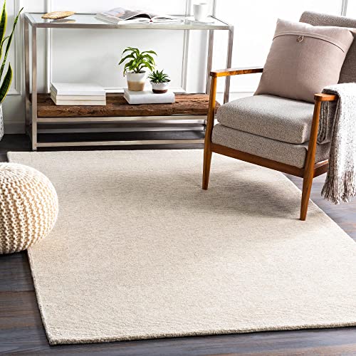 Mark&Day Area Rugs, 9x12 Remy Solid and Border Ivory Area Rug, Ivory Carpet for Living Room, Bedroom or Kitchen (9' x 12')