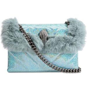 kurt geiger london faux fur mini kensington pale blue one size