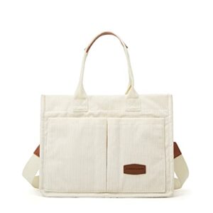 tote bag for women fashion corduroy handbags casual hobo messenger bag canvas shoulder bag with multi-pocket