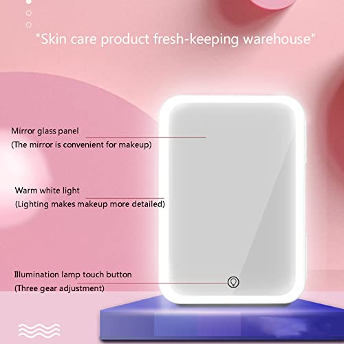 Mini Fridge AC/DC Portable Thermoelectric Cooler and Warmer Mini Fridge for Bedroom Car Home Travel Mini Refrigerator for Skin Care Foods Medications,White