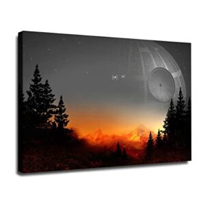 offbe movie anime poster death star wall art canvas print wall art death star poster canvas painting for bedroom decor living room 16x24inch unframed