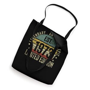 50th Birthday Vintage 50 Year Old Est 1973 Limited Edition Tote Bag