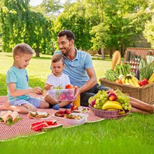 Picnic Baskets, 4 Persons Handmade Large Wicker Picnic Basket Set with Utensils Cutlery, for Picnicking Camping