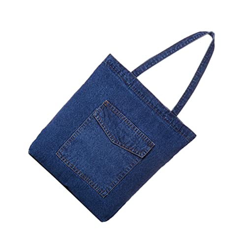 VALICLUD Denim Shoulder Handbag Canvas Handle Bag Denim Shoulder Tote Denim Shoulder Bags Denim Tote Bags Large Tote Bags Bags Casual Denim Canvas Shoulder Bag Casual Denim Tote