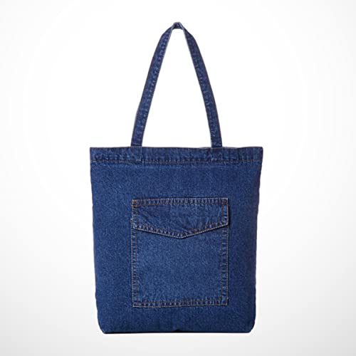 VALICLUD Denim Shoulder Handbag Canvas Handle Bag Denim Shoulder Tote Denim Shoulder Bags Denim Tote Bags Large Tote Bags Bags Casual Denim Canvas Shoulder Bag Casual Denim Tote