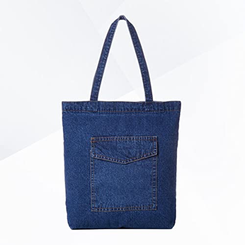 VALICLUD Denim Shoulder Handbag Canvas Handle Bag Denim Shoulder Tote Denim Shoulder Bags Denim Tote Bags Large Tote Bags Bags Casual Denim Canvas Shoulder Bag Casual Denim Tote