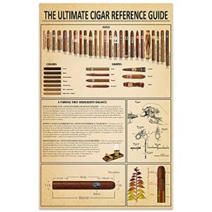 retro metal tin sign 12 x 16 inches the ultimate cigar reference guide post cigar poster smoking cigars knowledge poster cigar size wall decoration home decor supplies for her or him funny wall decor