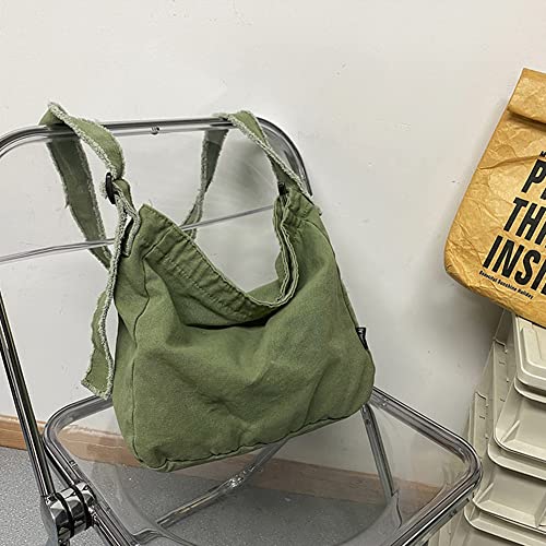 Womens Canvas Hobo Bags Large Shoulder Bags Casual Crossbody Bags Satchel Bag Messenger Bag for School Shopping Traveling