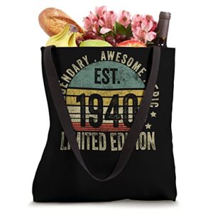 83rd Birthday Vintage 83 Year Old Est 1940 Limited Edition Tote Bag