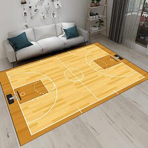 Sport Football Field Area Floor Rug, Brown Soccer Field Kids Carpet, Living Room Rug Soft Washable Fade Resistant Durable Carpet for Kitchen Bedroom Doormat Decor Gift, 2x3ft