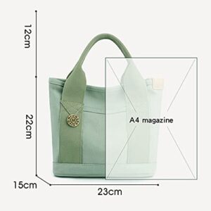 Large Capacity Multi-Pocket Handbag Ladies Stylish Canvas Totes Top Handle One Shoulder Crossbody Handbag Work Bags Travel Crossbody Purse Student Nurses Mum Bags Multi Pockets Satchel Green