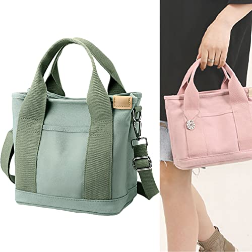 Large Capacity Multi-Pocket Handbag Ladies Stylish Canvas Totes Top Handle One Shoulder Crossbody Handbag Work Bags Travel Crossbody Purse Student Nurses Mum Bags Multi Pockets Satchel Green