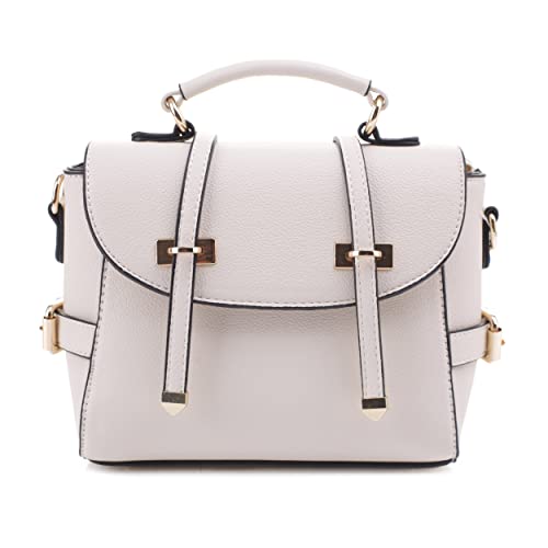 SG SUGU Mini Convertible Top Handle Satchel Bag Fashion Crossbody Backpack Purse|Off White