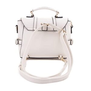 SG SUGU Mini Convertible Top Handle Satchel Bag Fashion Crossbody Backpack Purse|Off White