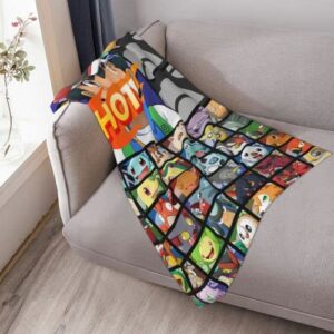 Cartoon Anime Throw Blanket,Christmas Flannel Blanket Soft Warm Fleece Throw Blanket Cute Blankets Throw for Couch Sofa Bed (style2, 50 * 40 inch)