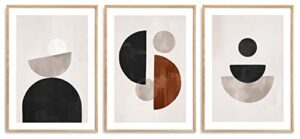 poster store abstract shapes set 20×28 – mid century minimalist poster prints for room, fsc-certified wall art decor (set of 3)