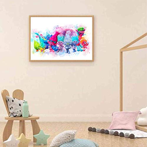 Trolls Posters for Girls Bedroom, (Set of 9, 8X10 Inch, Unframed) Trolls Wall Decor, trolls bedroom decor for girls, kids wall posters for girls, Trolls Room Decor for Girls Bedroom