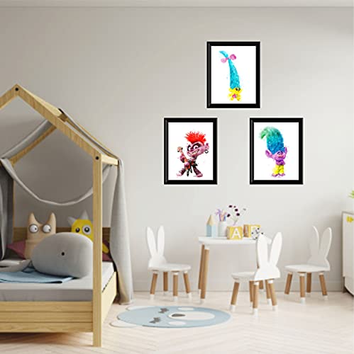 Trolls Posters for Girls Bedroom, (Set of 9, 8X10 Inch, Unframed) Trolls Wall Decor, trolls bedroom decor for girls, kids wall posters for girls, Trolls Room Decor for Girls Bedroom