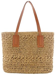 straw bag for women woven beach structured tote handmade crochet carteras de mujer summer shoulder bohemian hobo pom travel