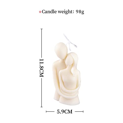 Hugging Lovers Aroma Candles,100G Adam and Eve Couple Love Scented Candles,Sexy Ritual Gifts for Women & Men,Prefect for Healing Meditation Stress Relief Mood Boosting-(White)