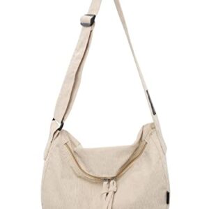 Unisex Corduroy Crossbody Dumpling Bag Tote Messenger Casual Hobo Sling Shoulder Bag Large Daily Shopping School Commuting