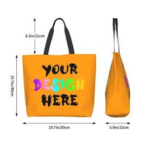 Custom Tote Bag Personalized Shoulder Bags Custom Bags With Logo Design Photo Text Women for Travel Business Shopping Personalized Gifts