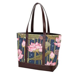 lotus flower jpg tote bags large leather canvas purses and handbags for women top handle shoulder satchel hobo bags