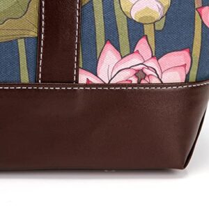 Lotus Flower jpg Tote Bags Large Leather canvas Purses and Handbags for Women Top Handle Shoulder Satchel Hobo Bags