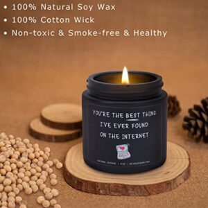 Lavender Scented Candles, Funny Romantic Gifts for Her Him, Online Dating Gifts, Birthday Anniversary Christmas Valentines Day Gifts for Women Men Boyfriend Girlfriend Wife Husband BFF Bestie